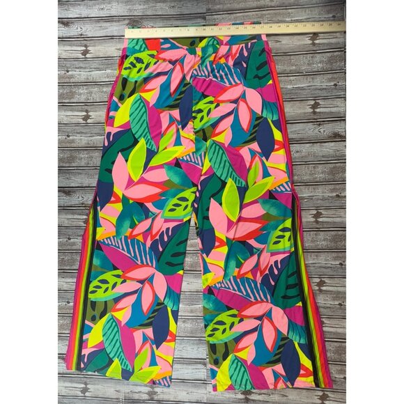 Trina Turk Floral Wide Leg Swimsuit Cover-Up Pants sz XL color Multi NWT $162 - Picture 2 of 6
